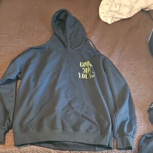 Stylish Black Hoodie with Yellow Graphic